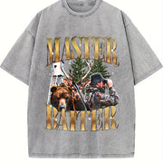 Master Baiter Retro Hunter Vintage Washed T-Shirt in Gray