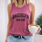 Brooklyn NEW YORK Lette Vest Women's Color Cotton Tank Top in Red
