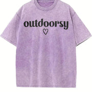 Outdoorsy Adventure Vintage Washed T-Shirt in Purple