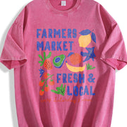 Stylish Retro Urban Vintage Washed T-Shirt in Red