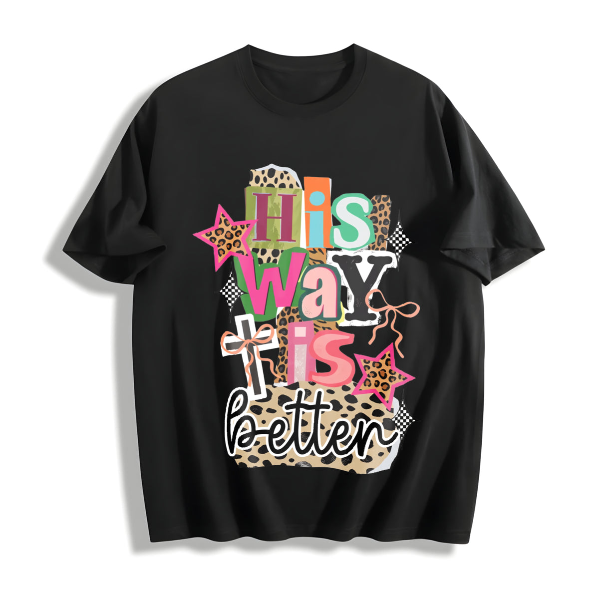 His Way Is Better Jesus Cotton T-Shirt in Black