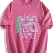 Opalite Showgirl Dancing Through The Lightning Strikes vintage washed oversized T-shirt in Red