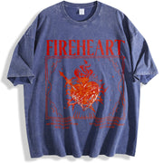 Fireheart Aelin Galathynius To Whatever End vintage washed oversized T-shirt in Blue