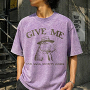Give Me Your Social Capybara Vintage Washed T-Shirt in Purple