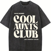 Cool Aunts Club vintage washed oversized T-shirt in Black