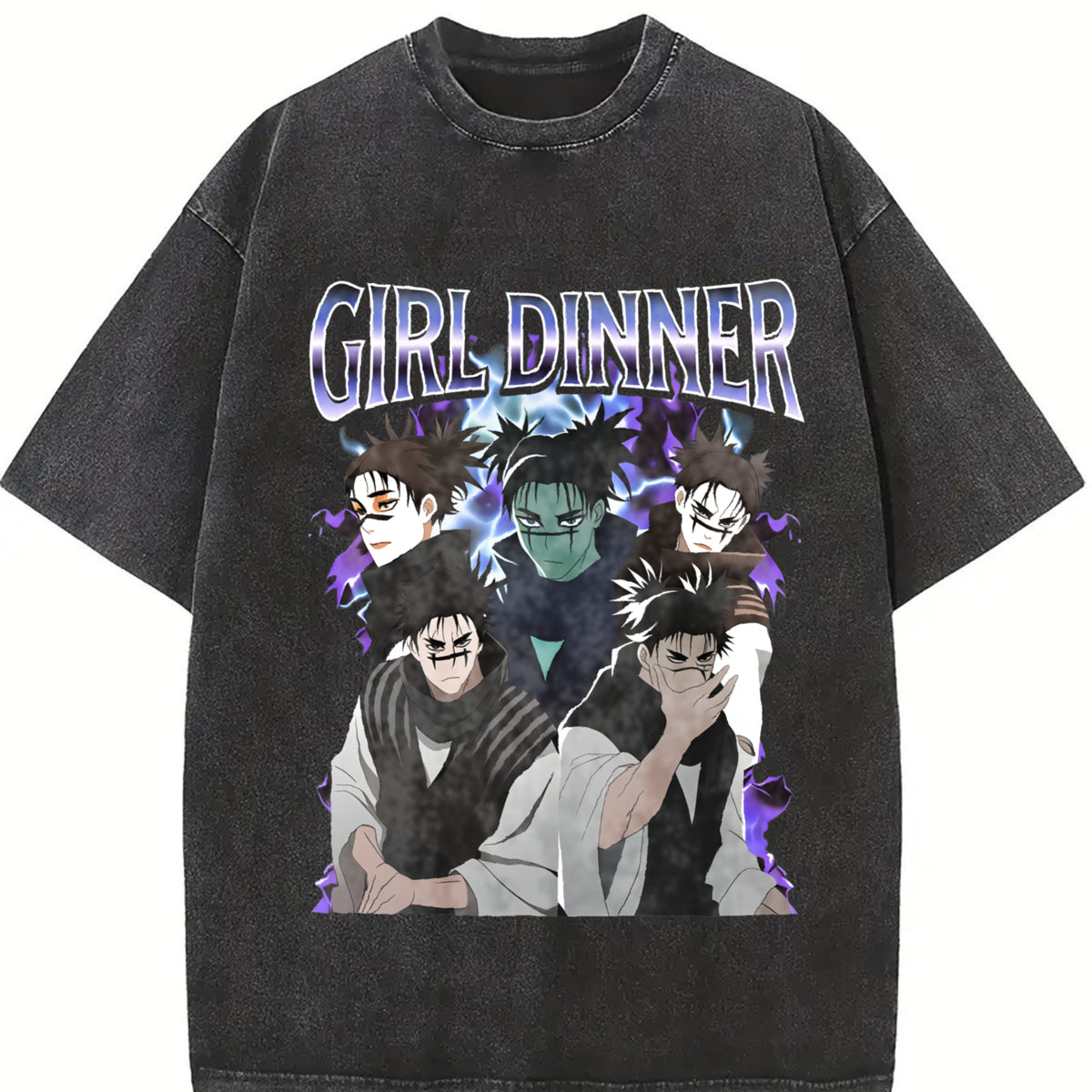 Jujutsu Kaisen Choso Anime vintage washed oversized T-shirt in Black
