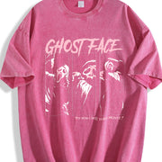 Ghostface Horror Movie Vintage Washed T-Shirt in Red