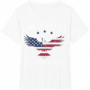 Land of the Free Because of the Brave Cotton T-Shirt in White