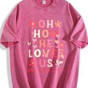Oh, How Much He Loves Us Vintage Washed T-Shirt in Red