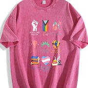 Big Fan of Human Rights vintage washed oversized T-shirt in Red