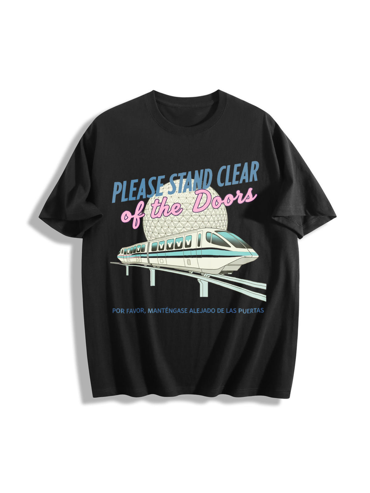 Monorail Inspired Please Stand Clear of the Doors Cotton T-Shirt in Black