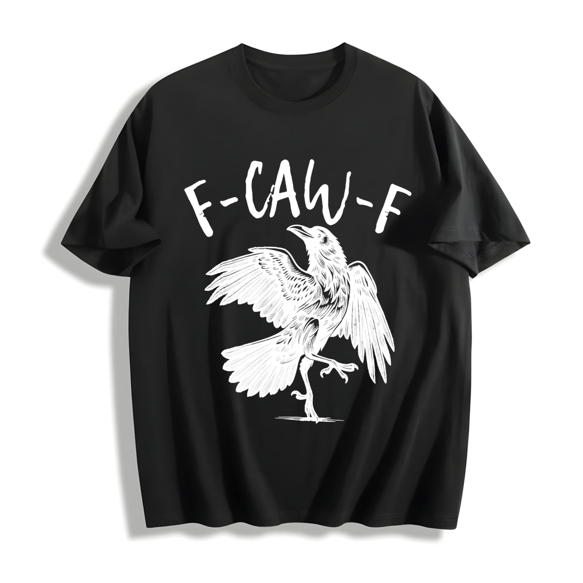 Crow F-caw-f Raven Cotton T-Shirt in Black