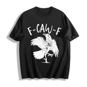 Crow F-caw-f Raven Cotton T-Shirt in Black