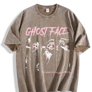 Ghostface Horror Movie Vintage Washed T-Shirt in Brown