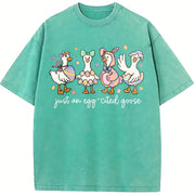 Just an Egg-Cited Goose vintage washed oversized T-shirt in Blue