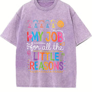 I Love My Job for All the Little Reasons Vintage Washed T-Shirt in Purple
