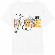 Halloween Nurse Medical Worker Cotton T-Shirt in White