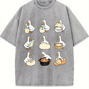 Goose Sourdough Baking Vintage Washed T-Shirt in Gray