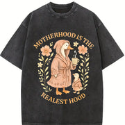 Mother Is a Realist Hat Vintage Washed T-Shirt in Black