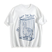 Got Too Silly Retro Silly Goose Cotton T-Shirt in White