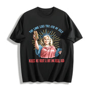 You Like the 4th of July Makes Me Want a Hot Dog Real Bad Cotton T-Shirt in Black