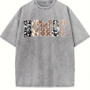Howdy Western Yee Haw Cowgirls vintage washed oversized T-shirt in Gray