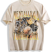 Mentally ILL Totally Chill Vintage Washed T-Shirt in Beige