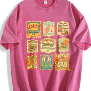 Stars Hollow Connecticut Stamp Lukes Diner Gilmore Girls Vintage Washed T-Shirt in Red
