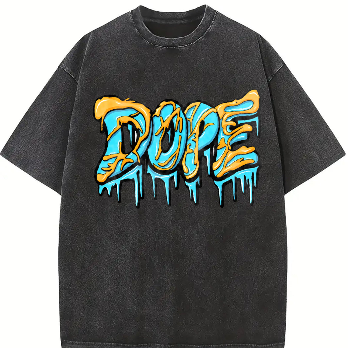 1 Pcs Heavy Adorable Vintage Washed T-Shirt in Black