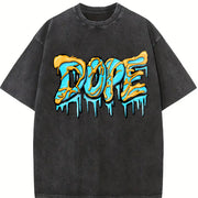 1 Pcs Heavy Adorable Vintage Washed T-Shirt in Black