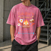 Howl’s Moving Castle Inspired Calcifer's Bed & Breakfast Vintage Washed T-Shirt in Red