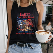 Raised on Dirt Road and Freedom Png Women's Color Cotton Tank Top in Black