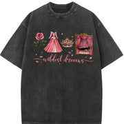Retro Wildest Dreams Vintage Washed T-Shirt in Black