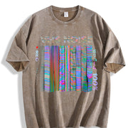 Retro Noise Batik Retro Brand Vintage Washed T-Shirt in Brown