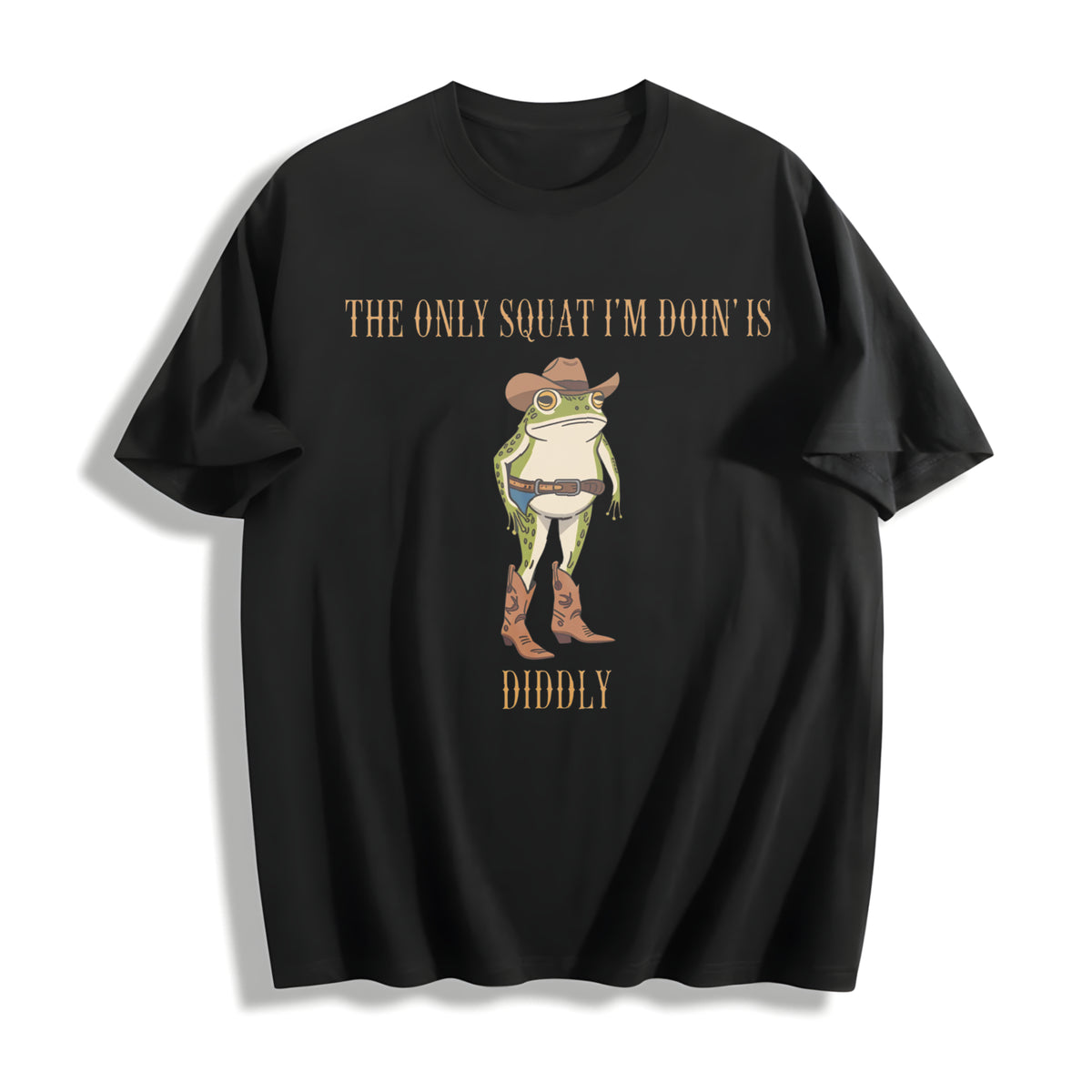 The Cowboy Frog Cotton T-Shirt in Black