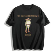 The Cowboy Frog Cotton T-Shirt in Black