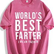 Dad World's Best Farter I Mean Father Vintage Washed T-Shirt in Red