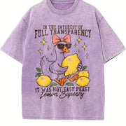 In the Interest of Full Transparency It Was Not Easy Peasy Vintage Washed T-Shirt in Purple
