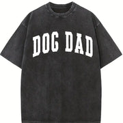 Dog Dad for Fathers Day Dog Lover Vintage Washed T-Shirt in Black