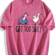 Retro Silly Goose 90s Vintage Washed T-Shirt in Red