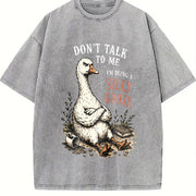 Silly Goose: Grumpy Goose Vintage Washed T-Shirt in Gray
