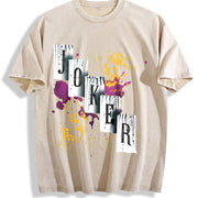 For Formal Urban Distressed Enthusiasts Vintage Washed T-Shirt in Beige