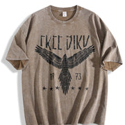 Free Bird Boho Eagle Thunderbird Retro Music Inspired For vintage washed oversized T-shirt in Brown