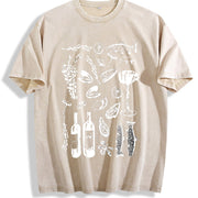 Italian Girl Retro Italy Vintage Washed T-Shirt in Beige