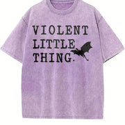 Violent Little Thing Basgiath War College Fourth Wing vintage washed oversized T-shirt in Purple