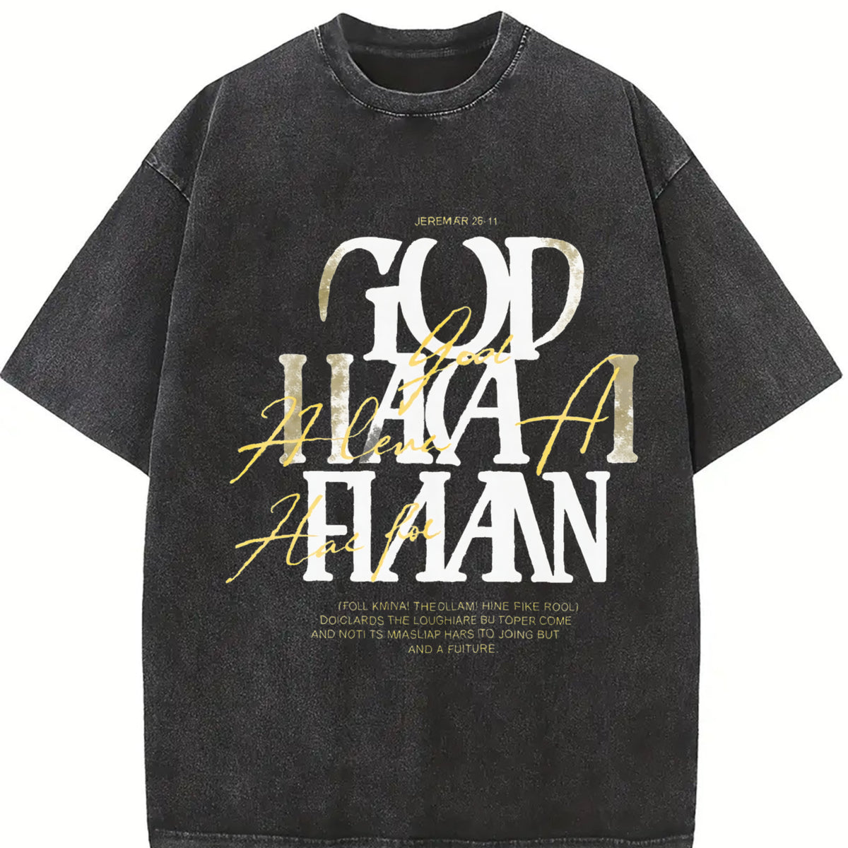 God Has a Plan Vintage Washed T-Shirt in Black