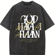 God Has a Plan Vintage Washed T-Shirt in Black