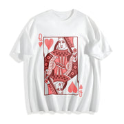 Queen of Hearts Mothers Day Cotton T-Shirt in White