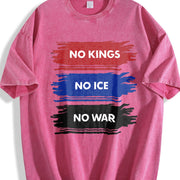 No Kings No Ice Vintage Washed T-Shirt in Red