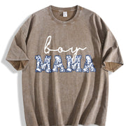 Toile Boy Mama New Mom Pregnancy Announcement Vintage Washed T-Shirt in Brown